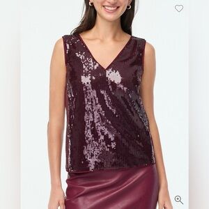 J.Crew Sequin V-neck shell